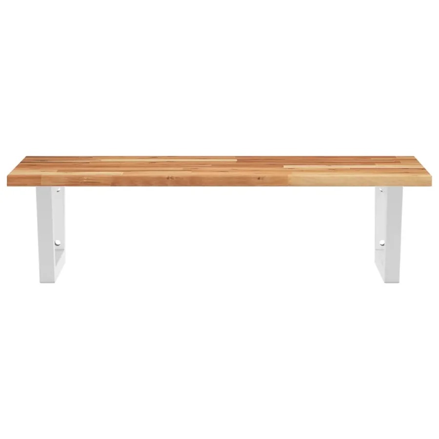 Étagère de vasque murale acier et bois massif d'acacia - 4