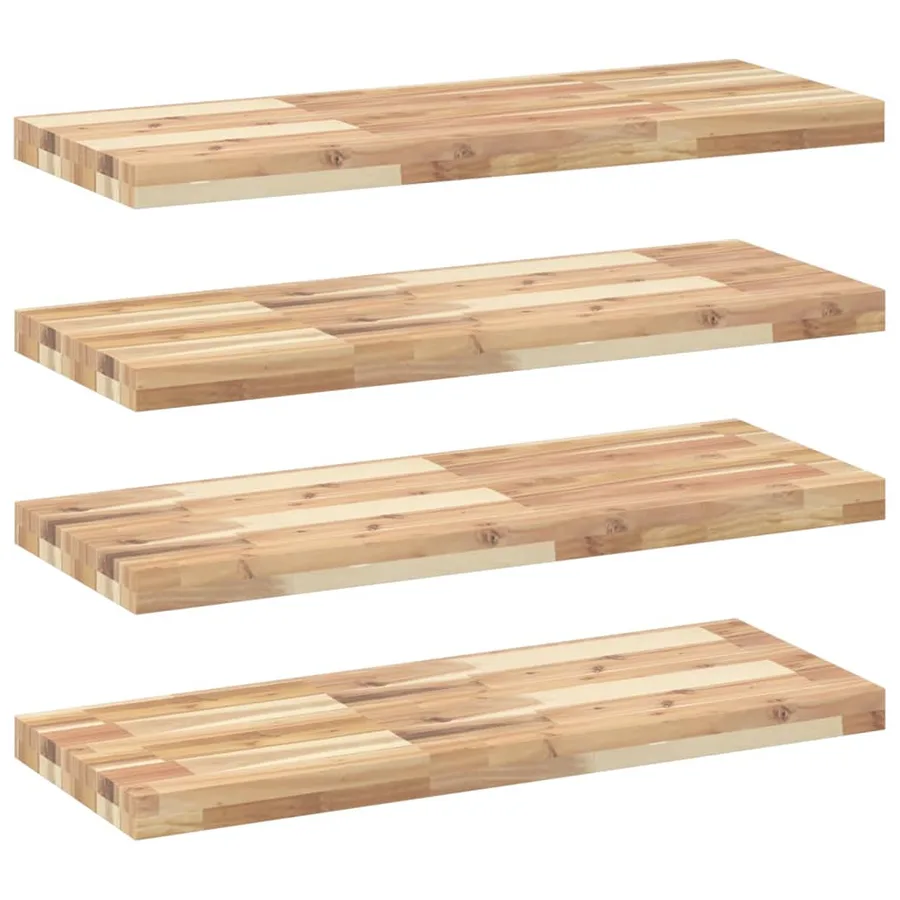 Étagères flottantes 4 pcs 100x30x4 cm acacia massif non traité - 2