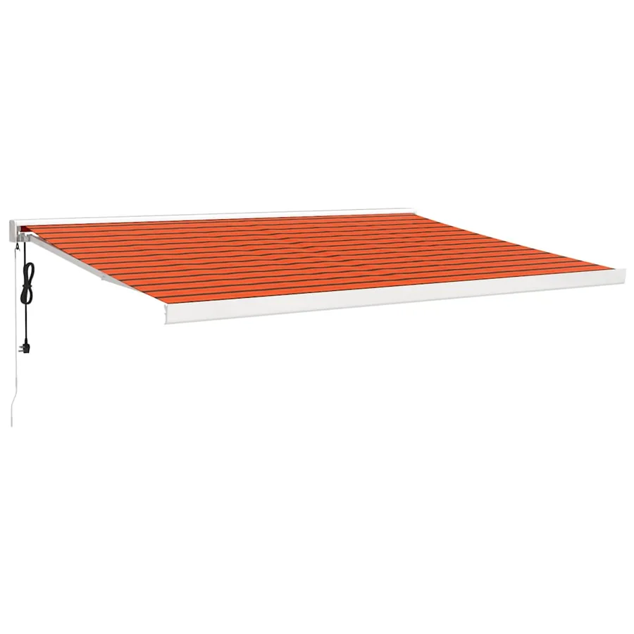 Auvent rétractable orange et marron 4,5x3 m tissu et aluminium - 2