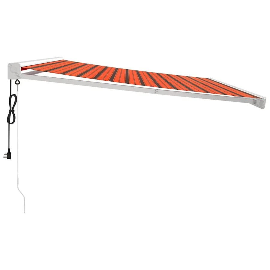 Auvent rétractable orange et marron 4,5x3 m tissu et aluminium - 5