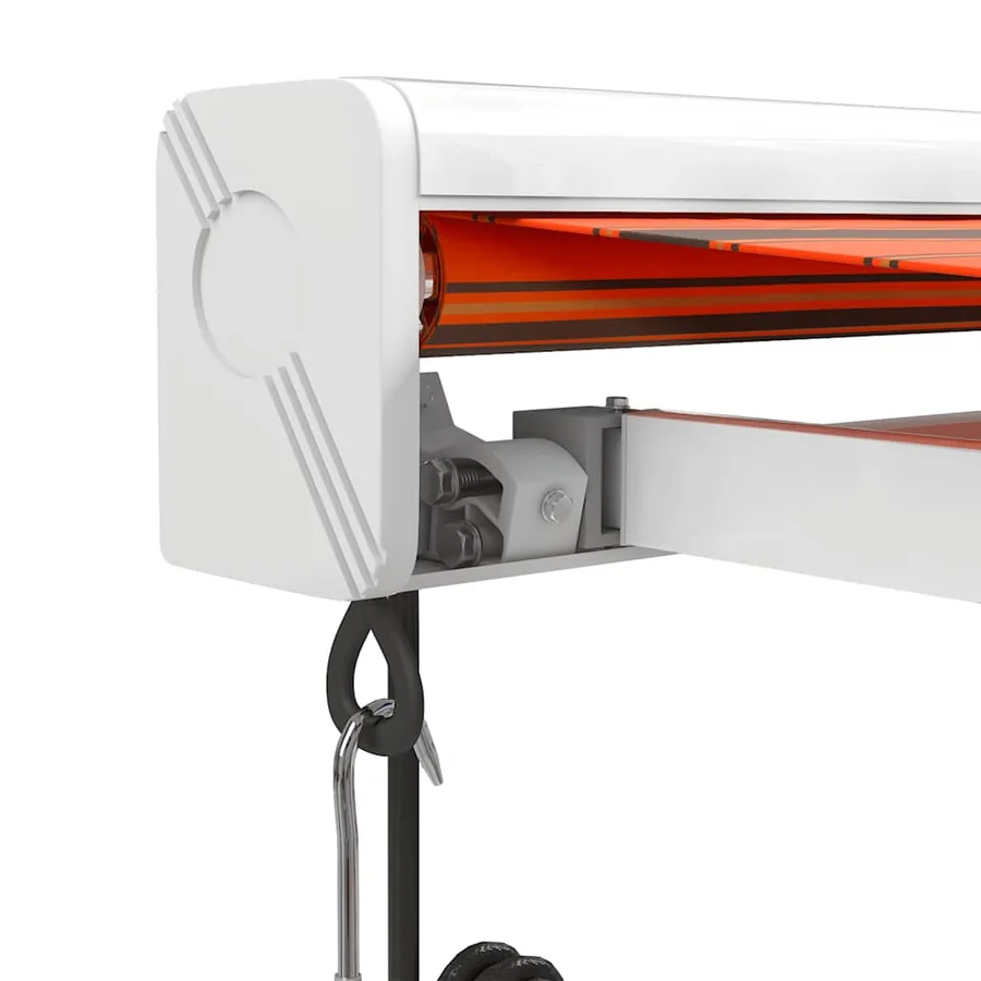 Auvent rétractable orange et marron 4,5x3 m tissu et aluminium - 6