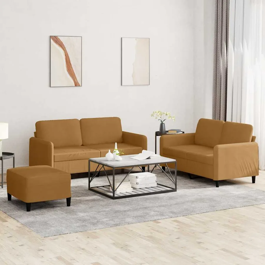 Ensemble de canapés 3 pcs marron velours