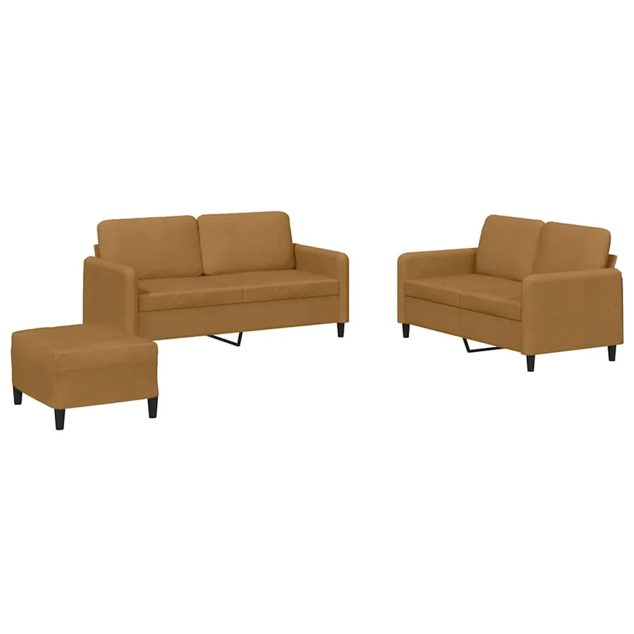 Ensemble de canapés 3 pcs marron velours - 2