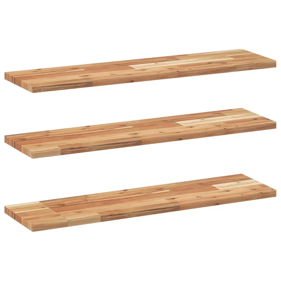 Étagères flottantes 3 pcs 100x20x2 cm acacia massif à l'huile - 2