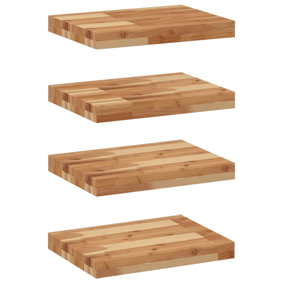 Étagères flottantes 4 pcs 60x30x4 cm acacia massif à l'huile - 2