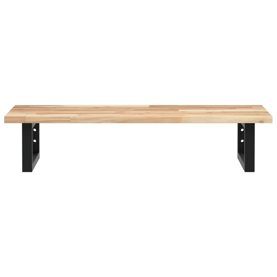 Étagère de vasque murale acier et bois massif d'acacia - 4