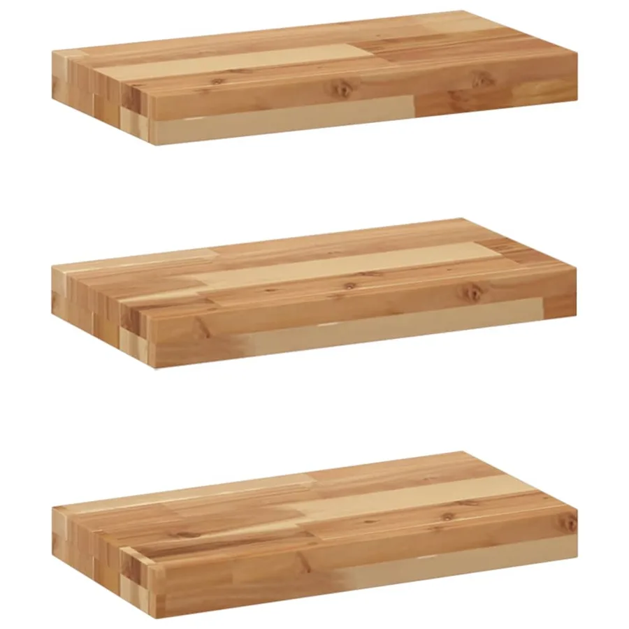 Étagères flottantes 3 pcs 40x20x4 cm acacia massif à l'huile - 2
