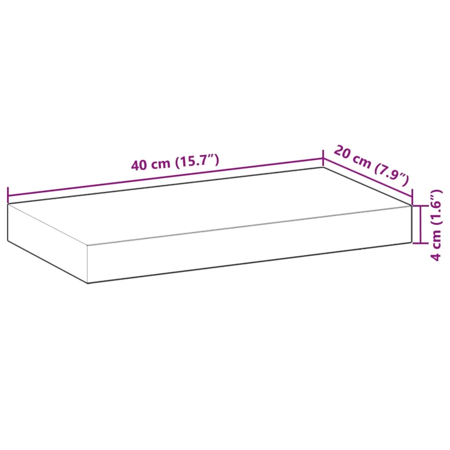 Étagères flottantes 4 pcs 40x20x4 cm acacia massif non traité - 9
