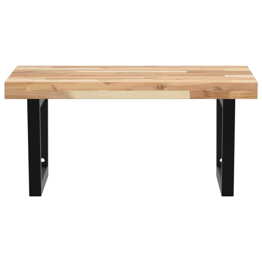 Étagère de vasque murale acier et bois massif d'acacia - 4