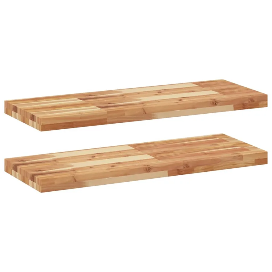 Étagères flottantes 2 pcs 80x30x4 cm acacia massif à l'huile - 2