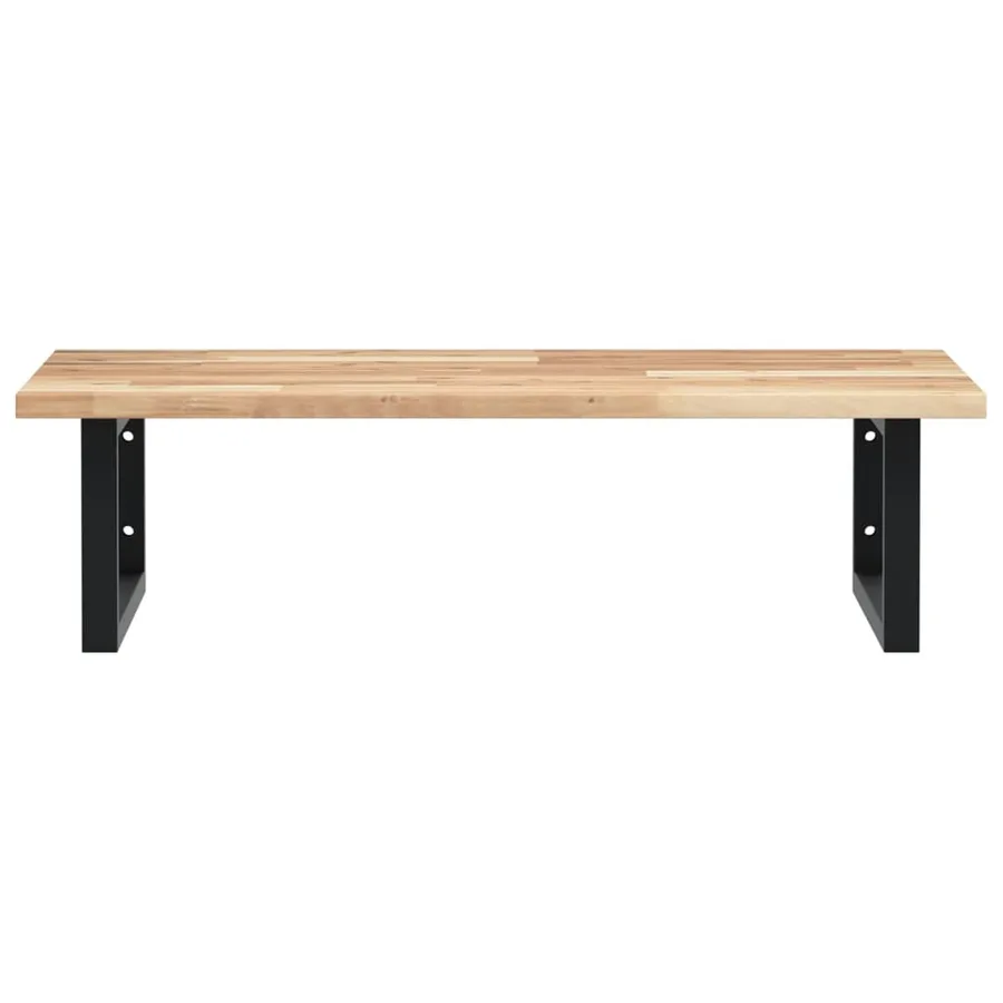 Étagère de vasque murale acier et bois massif d'acacia - 4