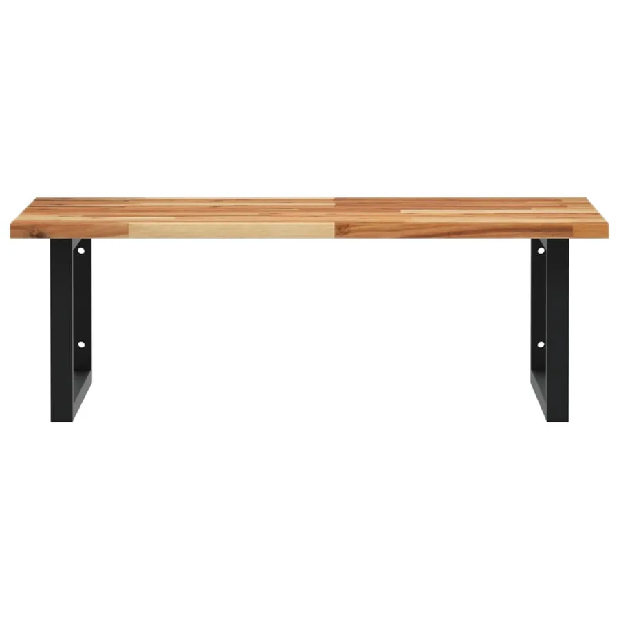 Étagère de vasque murale acier et bois massif d'acacia - 4