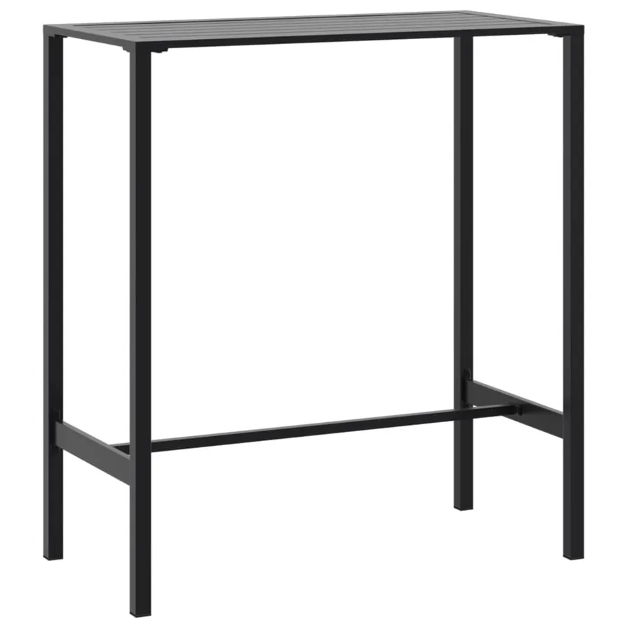 Table de bar noir 100x50x110 cm acier enduit de poudre - 2