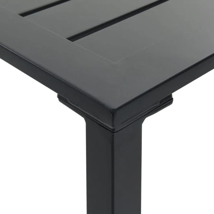 Ensemble de bar de jardin 5 pcs noir acier enduit de poudre - 11