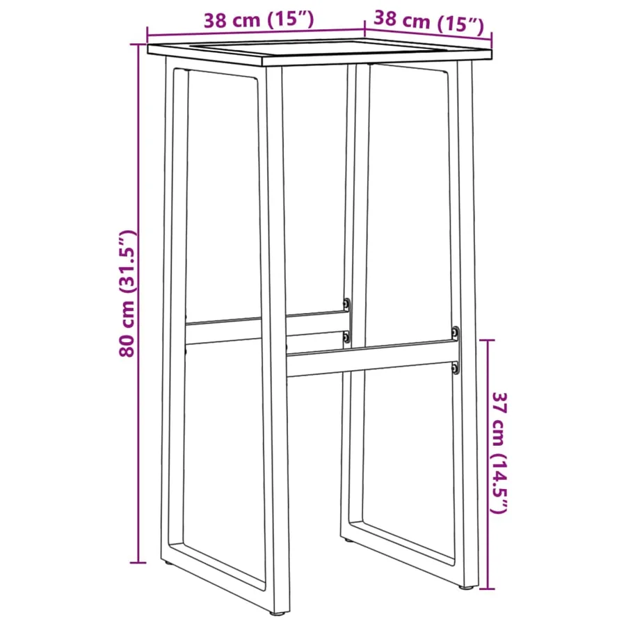 Ensemble de bar de jardin 5 pcs noir acier enduit de poudre - 13