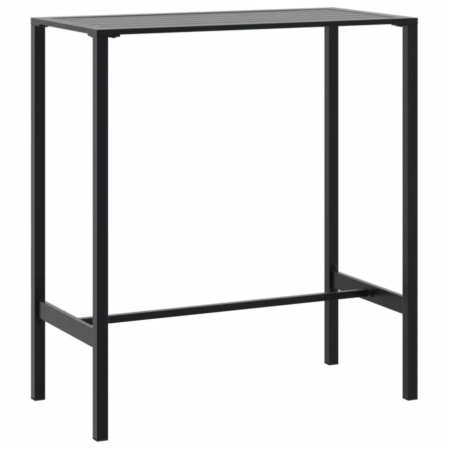 Ensemble de bar de jardin 5 pcs noir acier enduit de poudre - 3