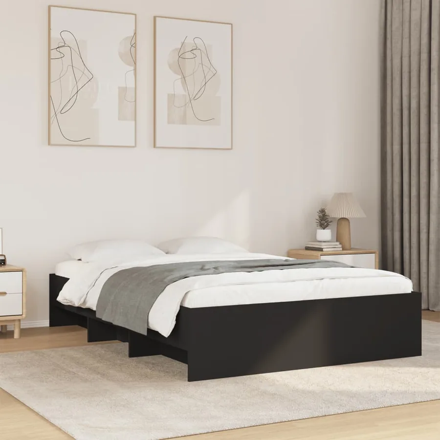 Cadre de lit sans matelas noir 120x200 cm