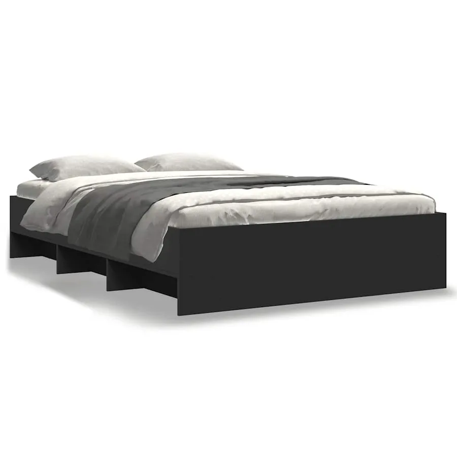 Cadre de lit sans matelas noir 120x200 cm - 2