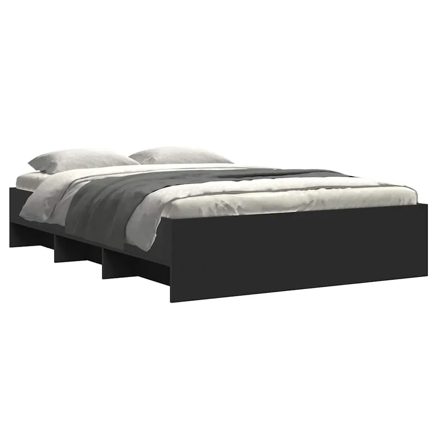 Cadre de lit sans matelas noir 120x200 cm - 3