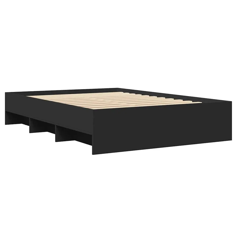 Cadre de lit sans matelas noir 120x200 cm - 4