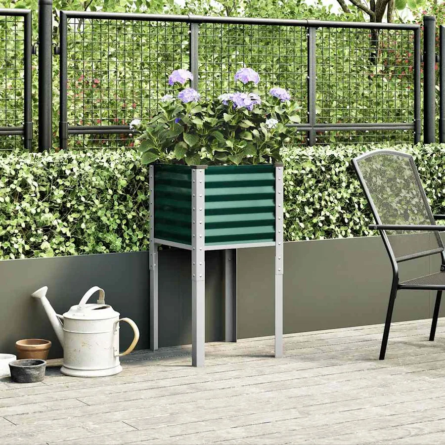 Jardinière Vert 45x45x88 cm Acier - 3