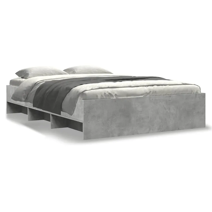 Cadre de lit sans matelas gris béton 120x200 cm bois ingénierie - 2