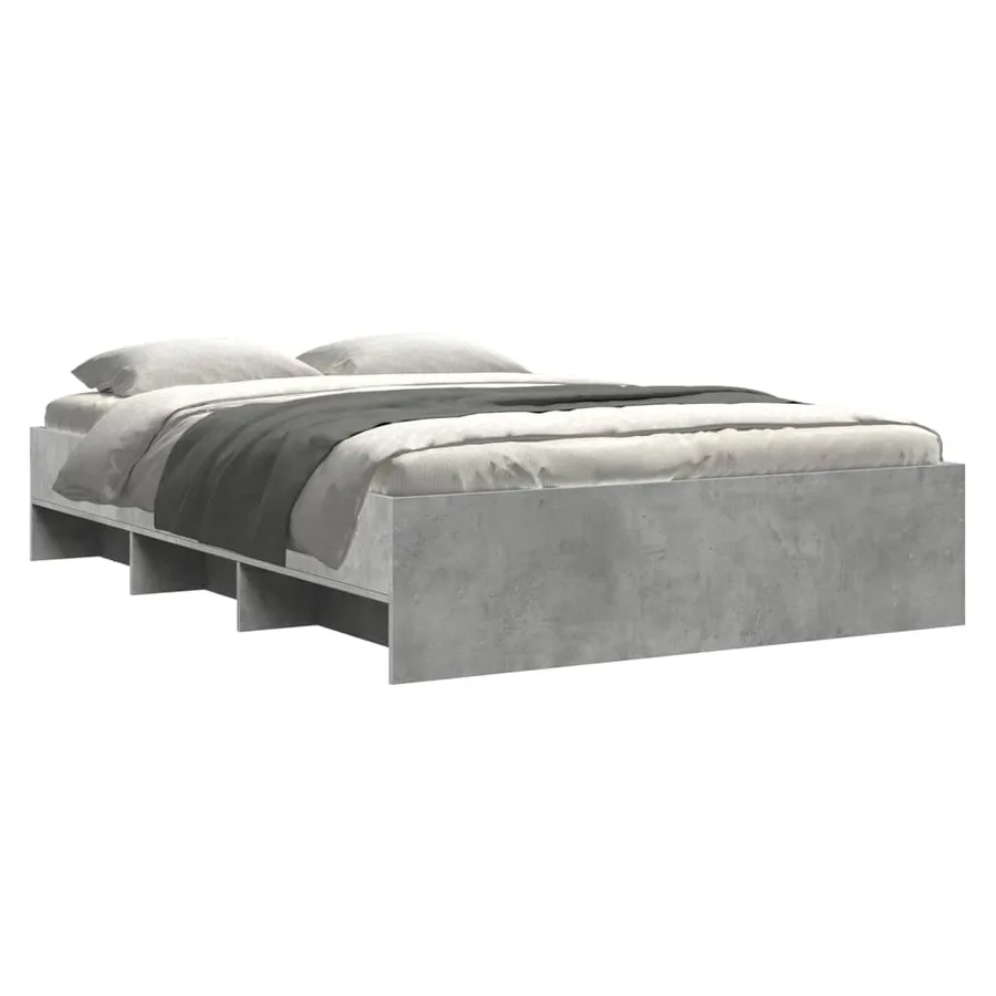 Cadre de lit sans matelas gris béton 120x200 cm bois ingénierie - 3