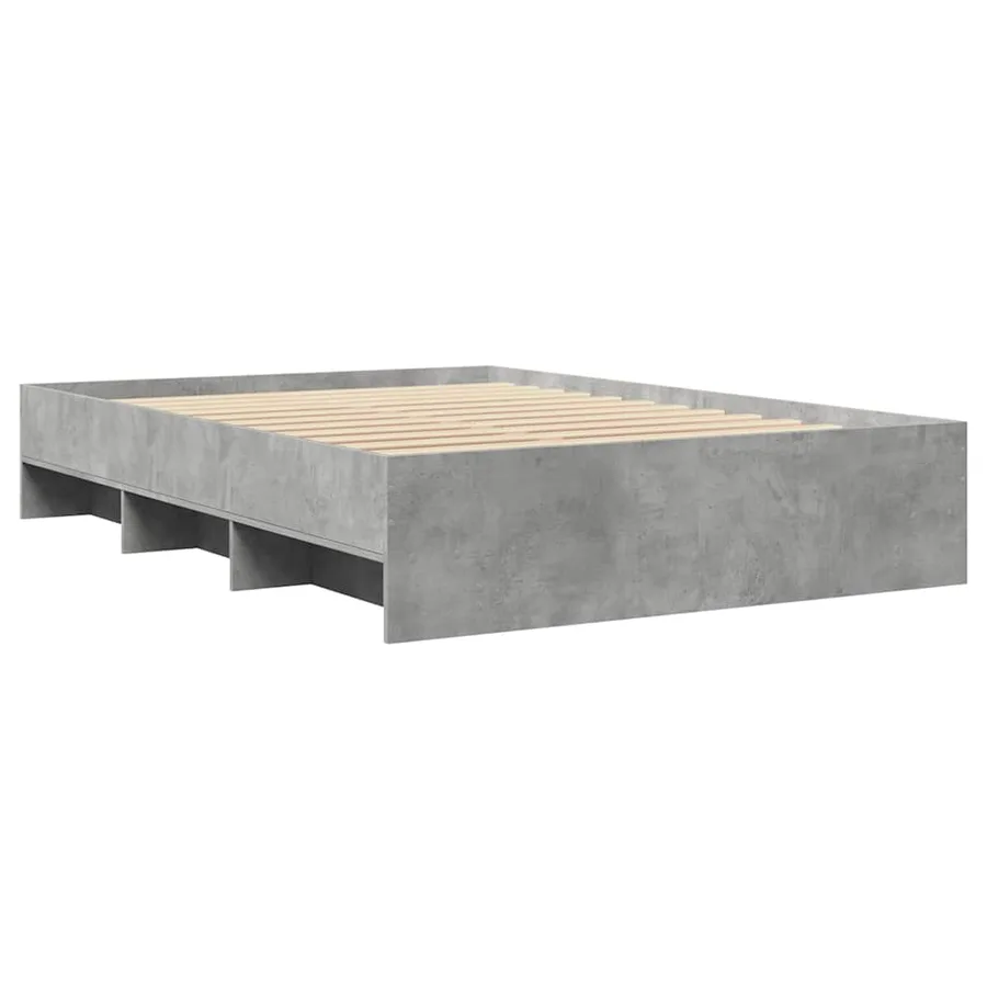 Cadre de lit sans matelas gris béton 120x200 cm bois ingénierie - 4