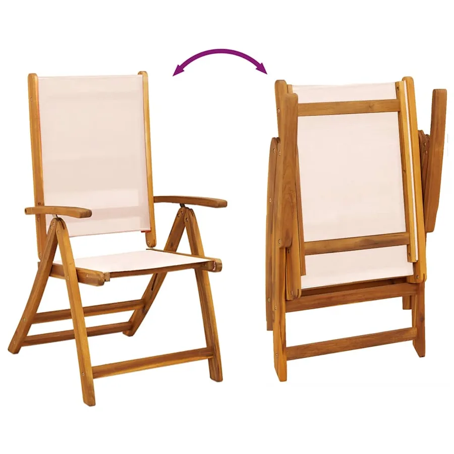 Ensemble à manger de jardin 9pcs bois d'acacia solide textilène - 8