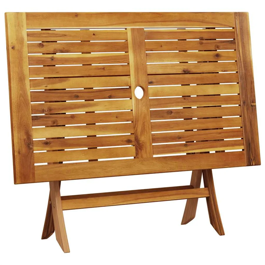 Ensemble à manger de jardin 5 pcs blanc crème tissu bois massif - 8