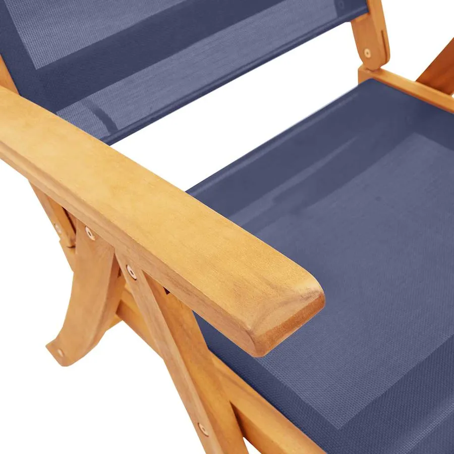 Ensemble à manger de jardin 9pcs bois d'acacia solide textilène - 10
