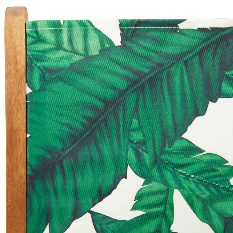 Ensemble à manger de jardin 7 pcs motif de feuilles tissu bois - 10