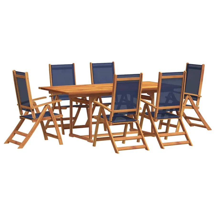 Ensemble à Manger de jardin 7pcs bois d'acacia solide textilène - 2