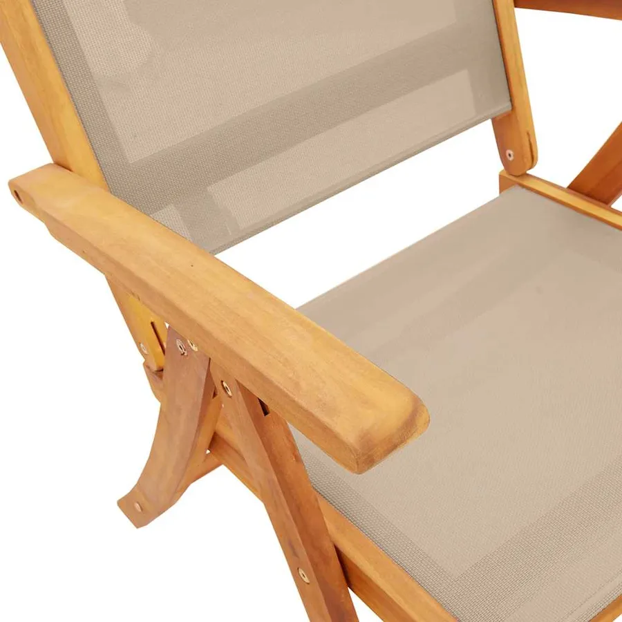 Ensemble à Manger de jardin 7pcs bois d'acacia solide textilène - 11