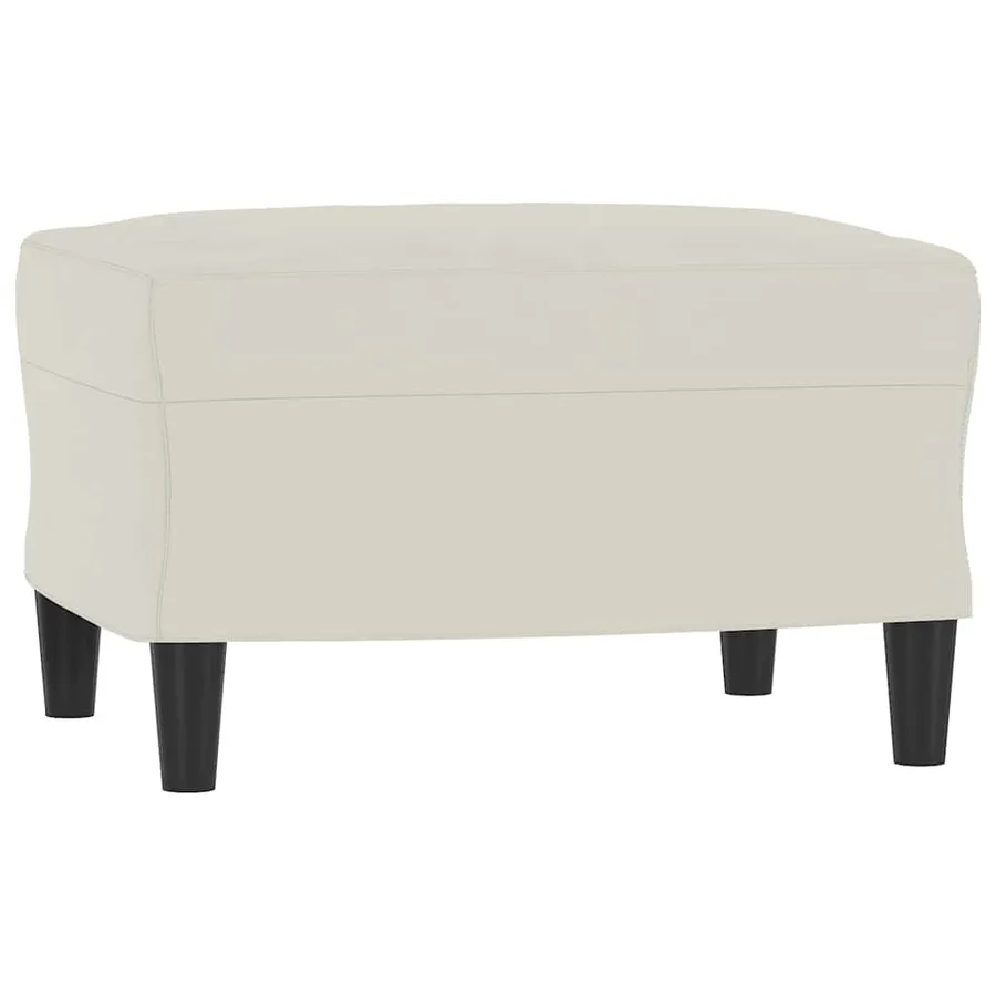 Fauteuil avec repose-pied Crème 60 cm Velours - 5