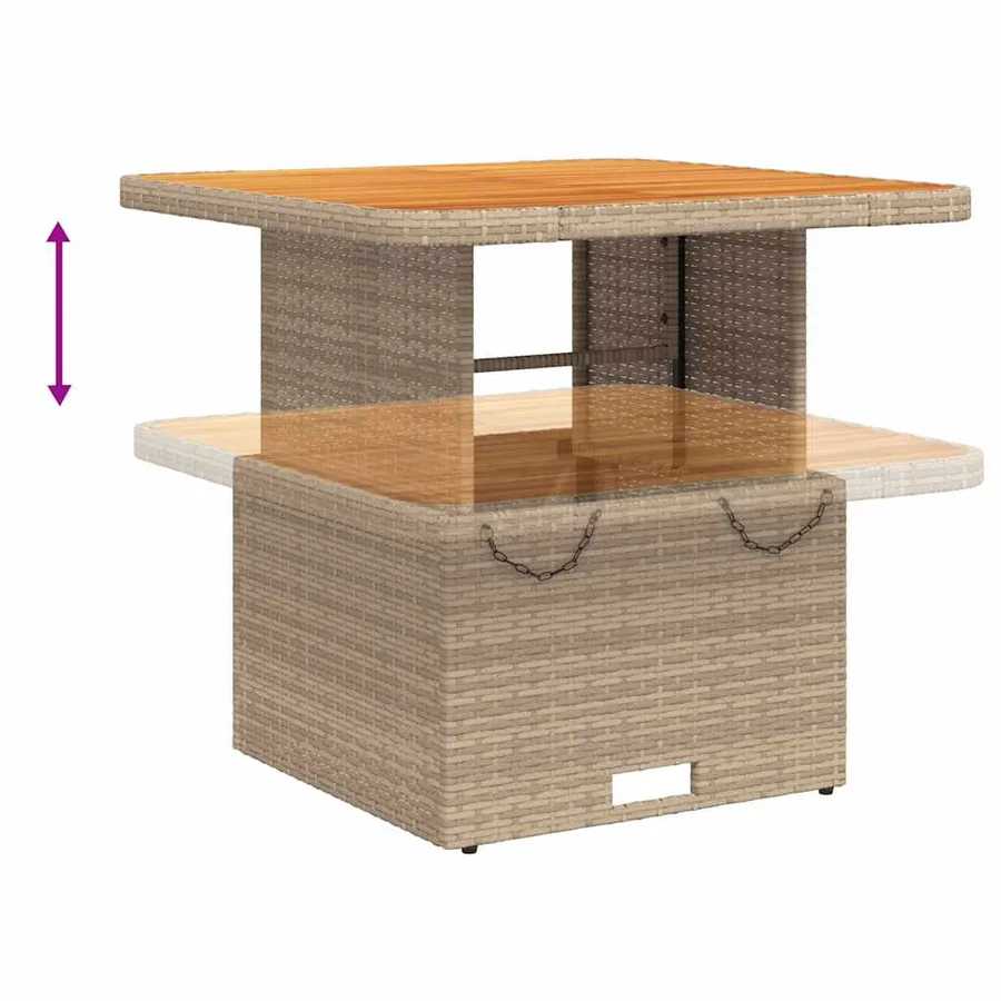 Salon de jardin avec coussins 3 pcs beige résine tressée - 7