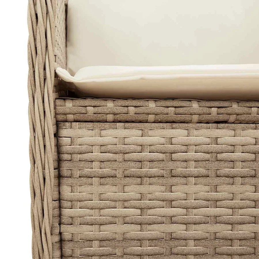 Salon de jardin avec coussins 3 pcs beige résine tressée - 8
