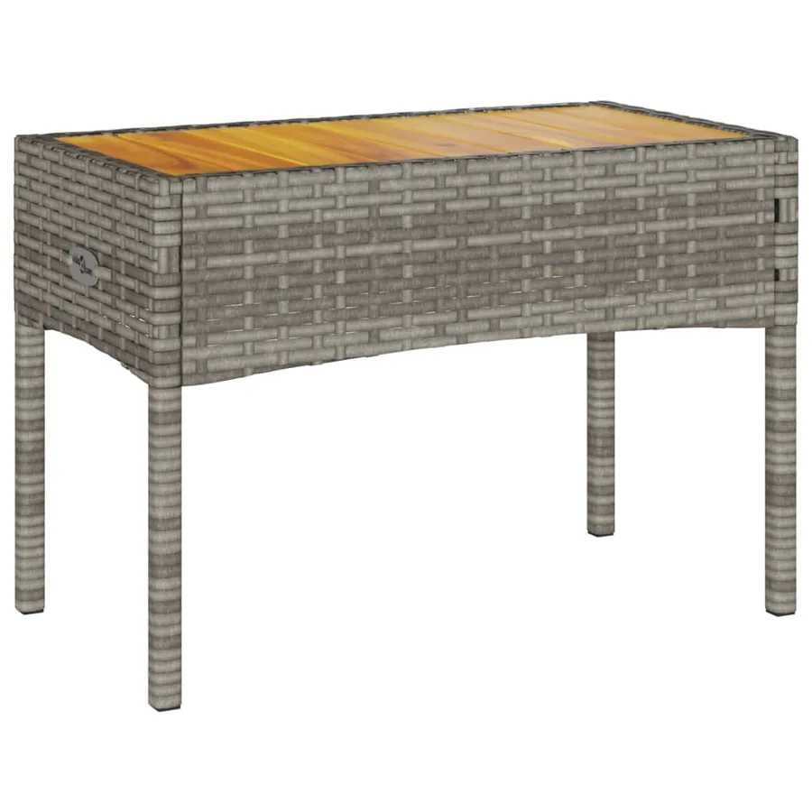 Banc de jardin 2 places avec coussins/table gris résine tressée - 6