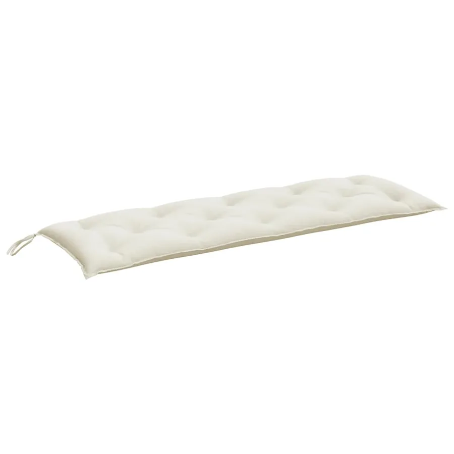 Coussins de banc de jardin lot de 2 crème mélangé tissu - 5