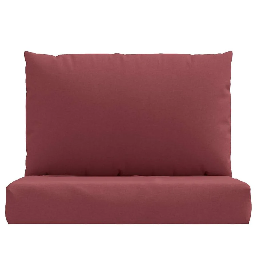 Coussins de palette lot de 2 rouge bordeaux mélangé tissu - 4