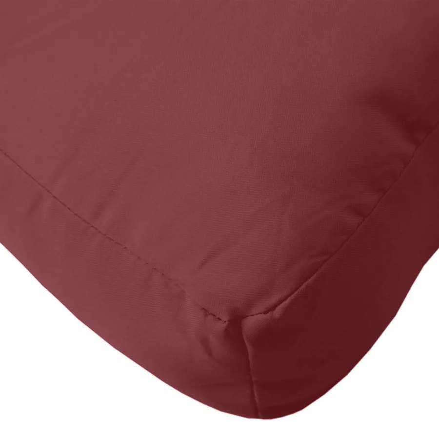 Coussins de palette lot de 2 rouge bordeaux mélangé tissu - 8
