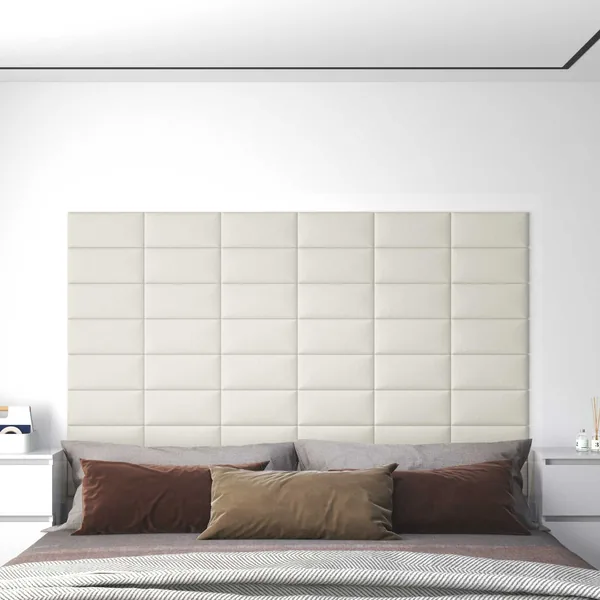 Tête de lit murale 12 pcs Crème Velours