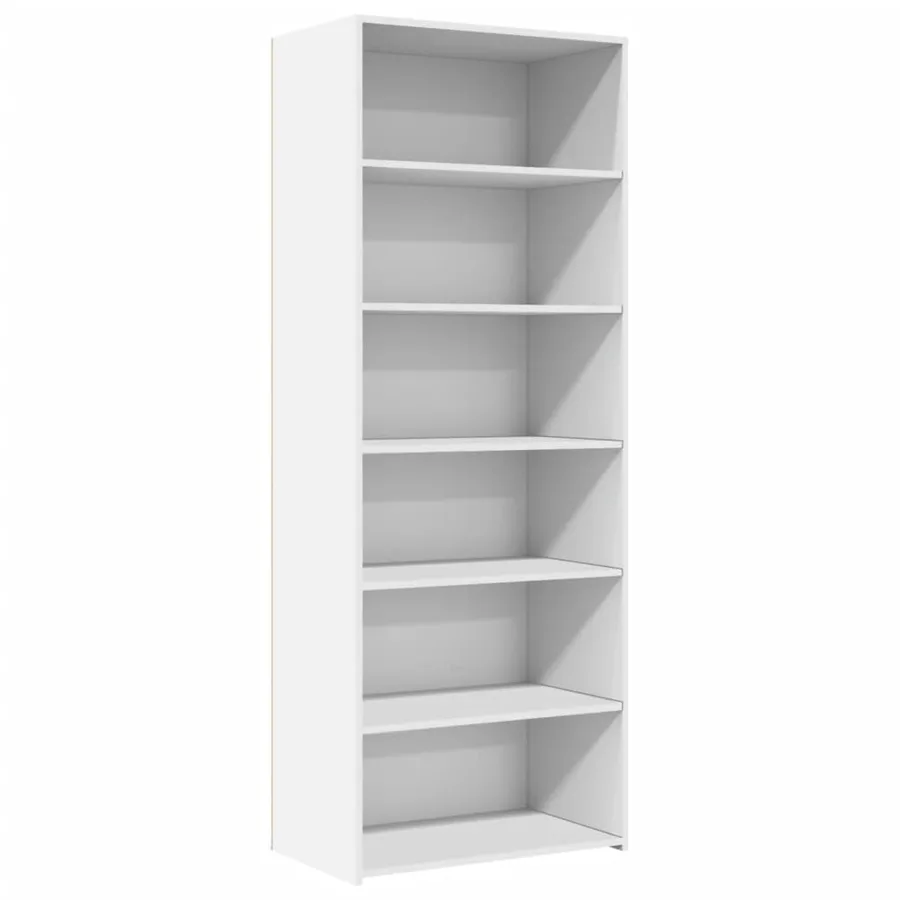 Buffet haut blanc 70x41x185 cm bois d'ingénierie - 2