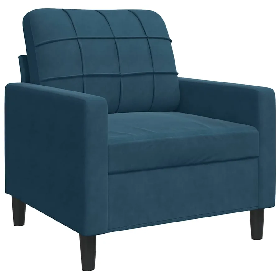 Fauteuil Bleu 60 cm Velours - 2