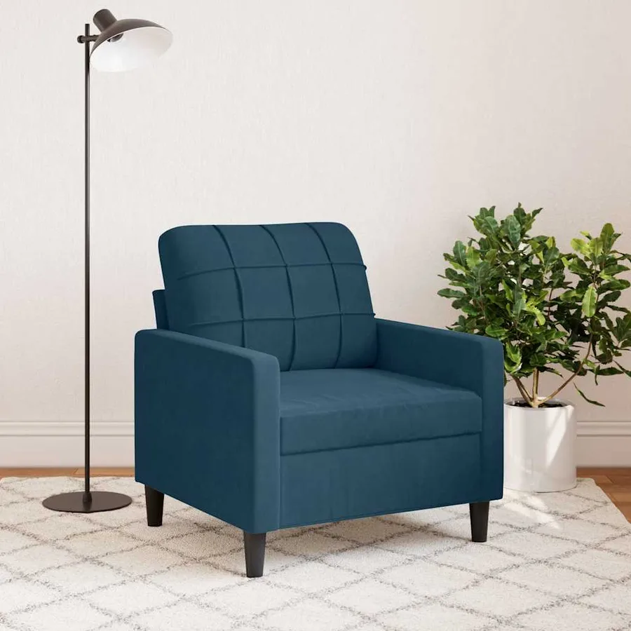 Fauteuil Bleu 60 cm Velours - 3