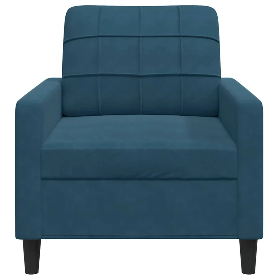 Fauteuil Bleu 60 cm Velours - 4