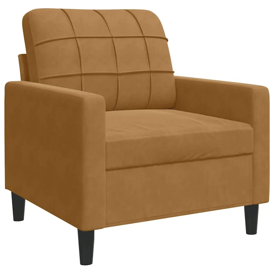 Fauteuil Marron 60 cm Velours - 2