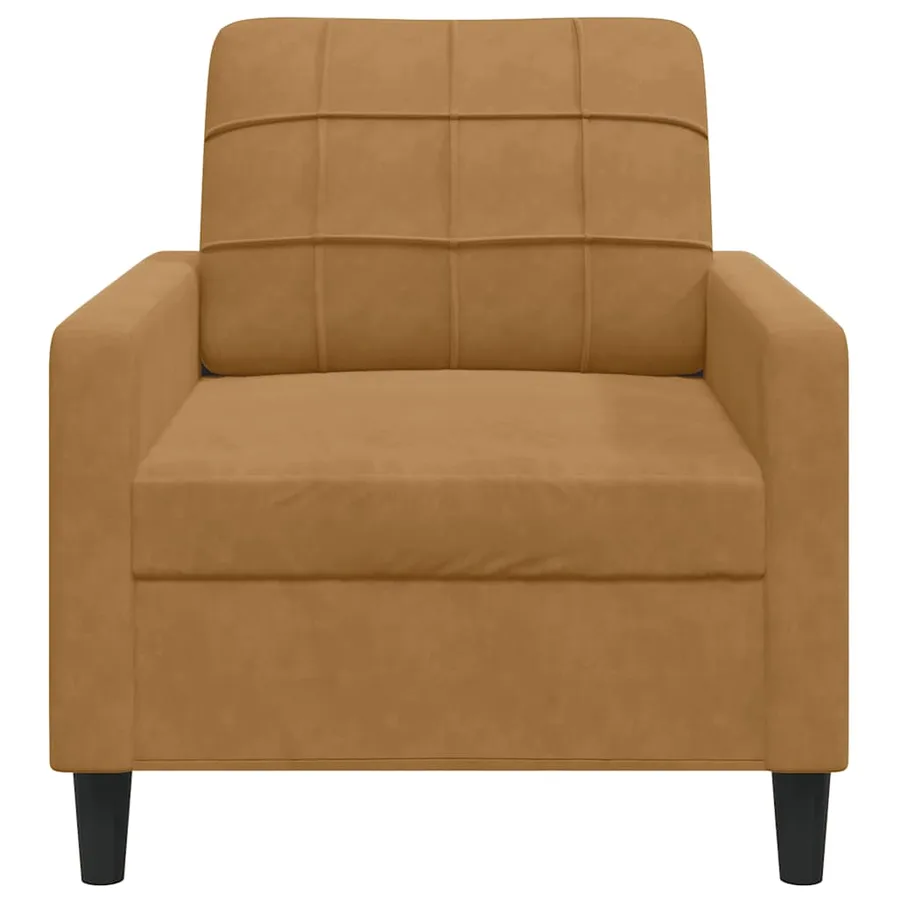 Fauteuil Marron 60 cm Velours - 3