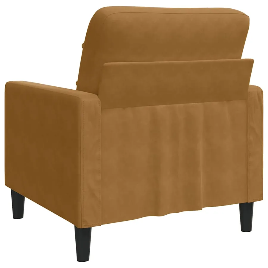 Fauteuil Marron 60 cm Velours - 5