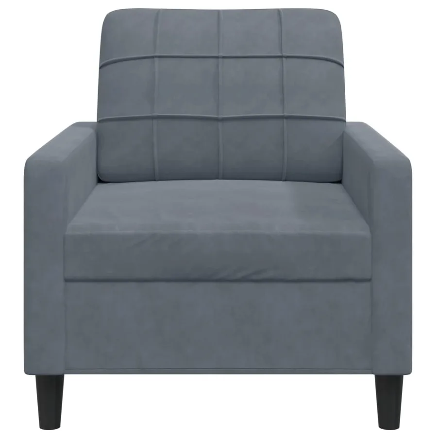 Fauteuil Gris foncé 60 cm Velours - 4